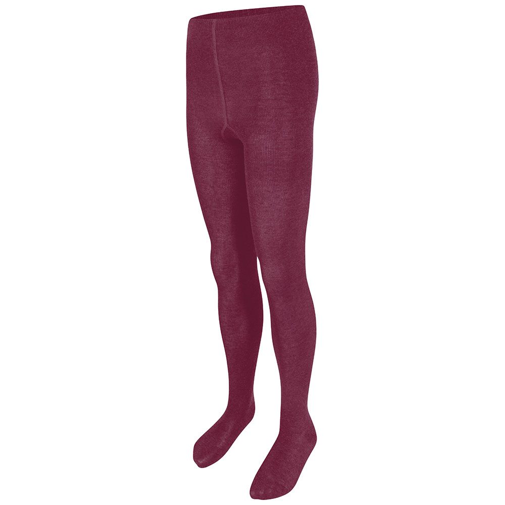 Girls Maroon Cotton Tights