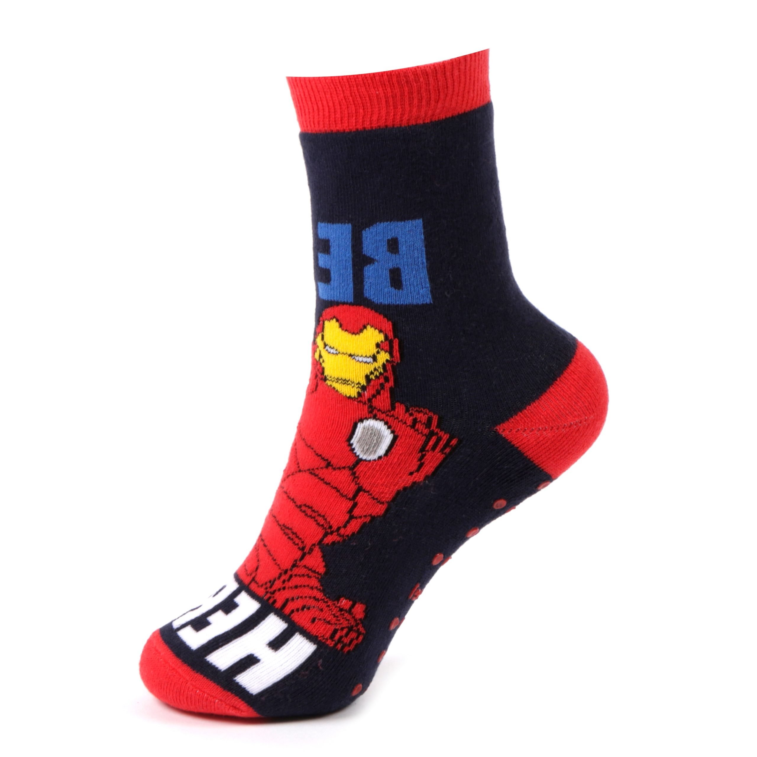 BOYS MARVEL AVENGERS  IRONMAN CHARACTER SLIPPER SOCKS _5 Hosierydirect.jpg