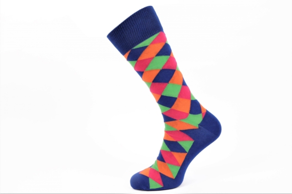 Mens-Bamboo-Cotton-Suits-Socks-–-Blue-and-Green-Harlequin-Design5-Hosierydirect