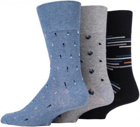 Mens-Non Elastic Soft Top Cotton-Socks-Assorted-Designs-3pp1-Hosierydirect
