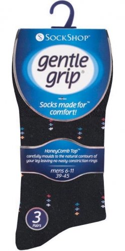 Mens-Non Elastic Soft Top Cotton-Socks-Assorted-Socks-3pp2-Hosierydirect