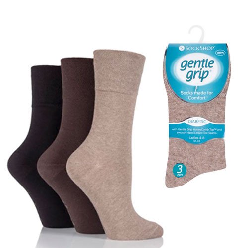 Womens-Ankle-Socks-Gentle-Grip-Plain-Dark-Brown-Mix3-Hosierydirect.jpg