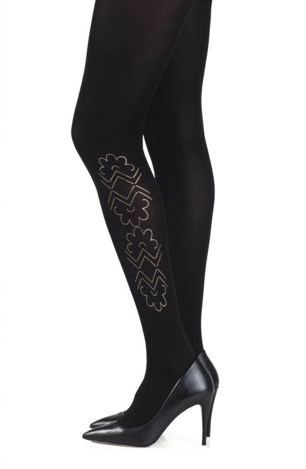 Womens-Black-Opaque-Print-Tights-f368-bg-Hosierydirect