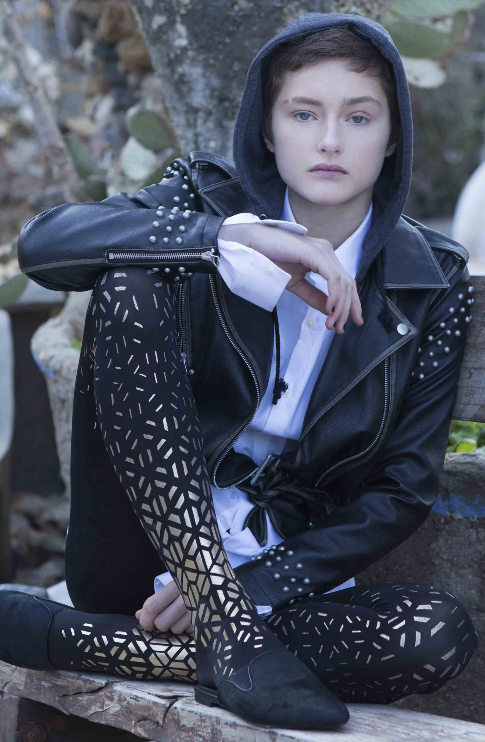 Womens-Black-Opaque-Print-Tights-f401-bg-Hosierydirect