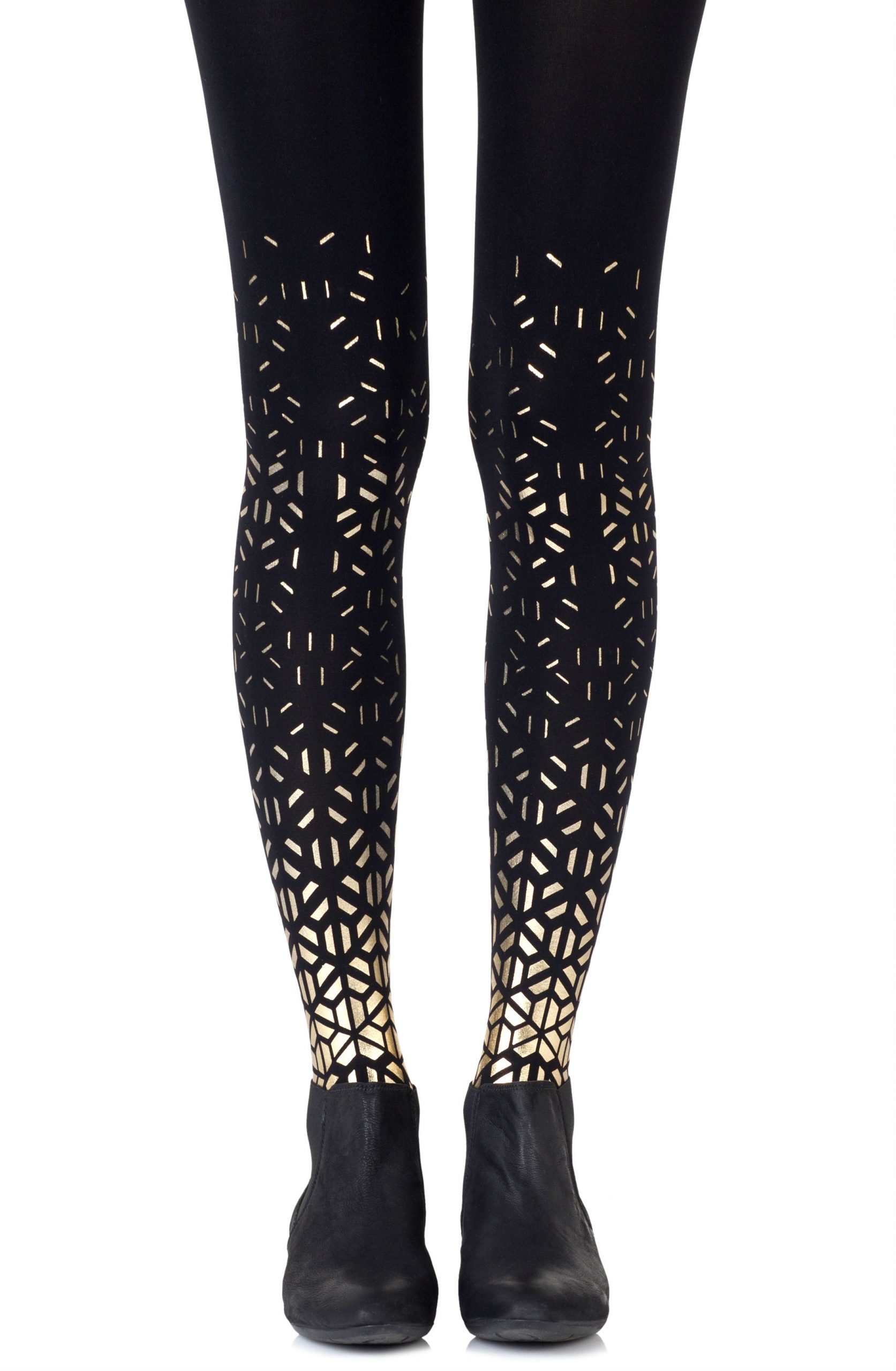 Womens-Black-Opaque-Print-Tights-f401-bg1-Hosierydirect