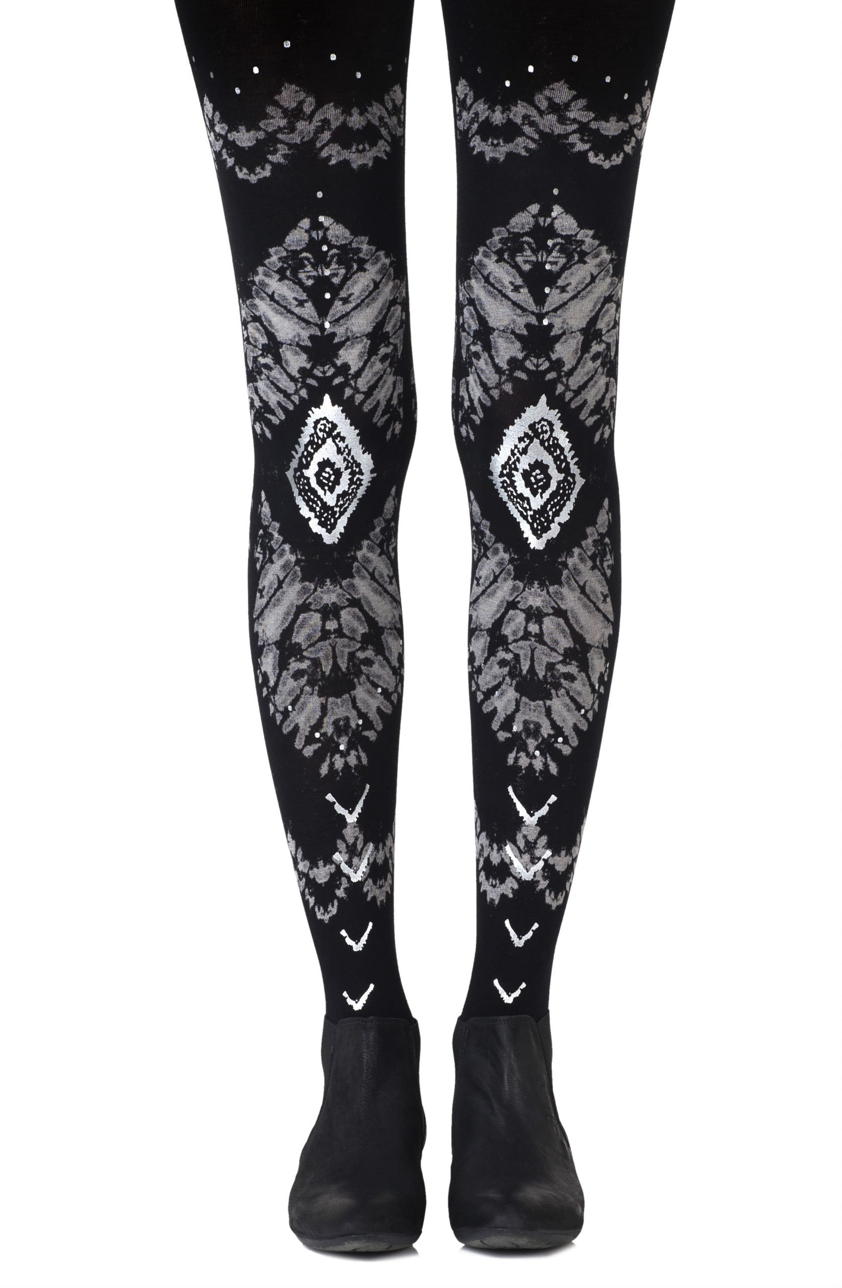 Womens-Black-Opaque-Print-Tights-r433-bgs1-Hosierydirect