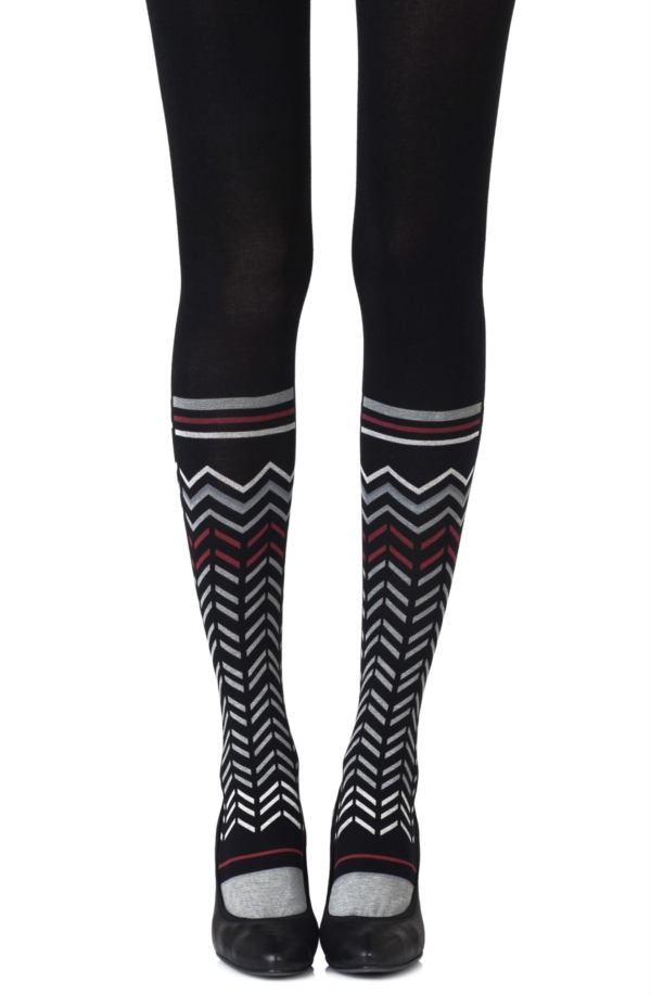 Womens-Black-Opaque-Print-Tights-r445-bgbu-Hosierydirect