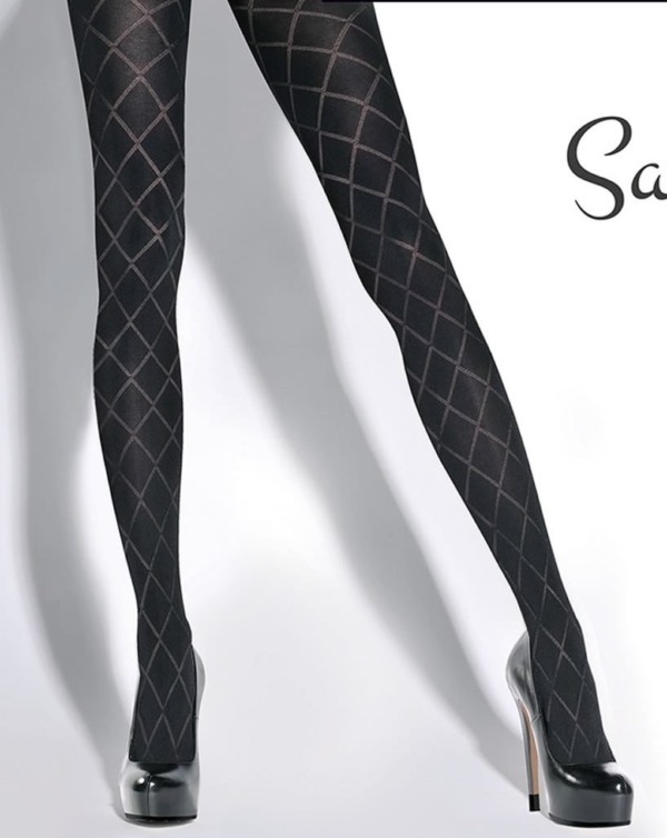 Womens-Black-Opaque-Print-Tights-savia_1-Hosierydirect
