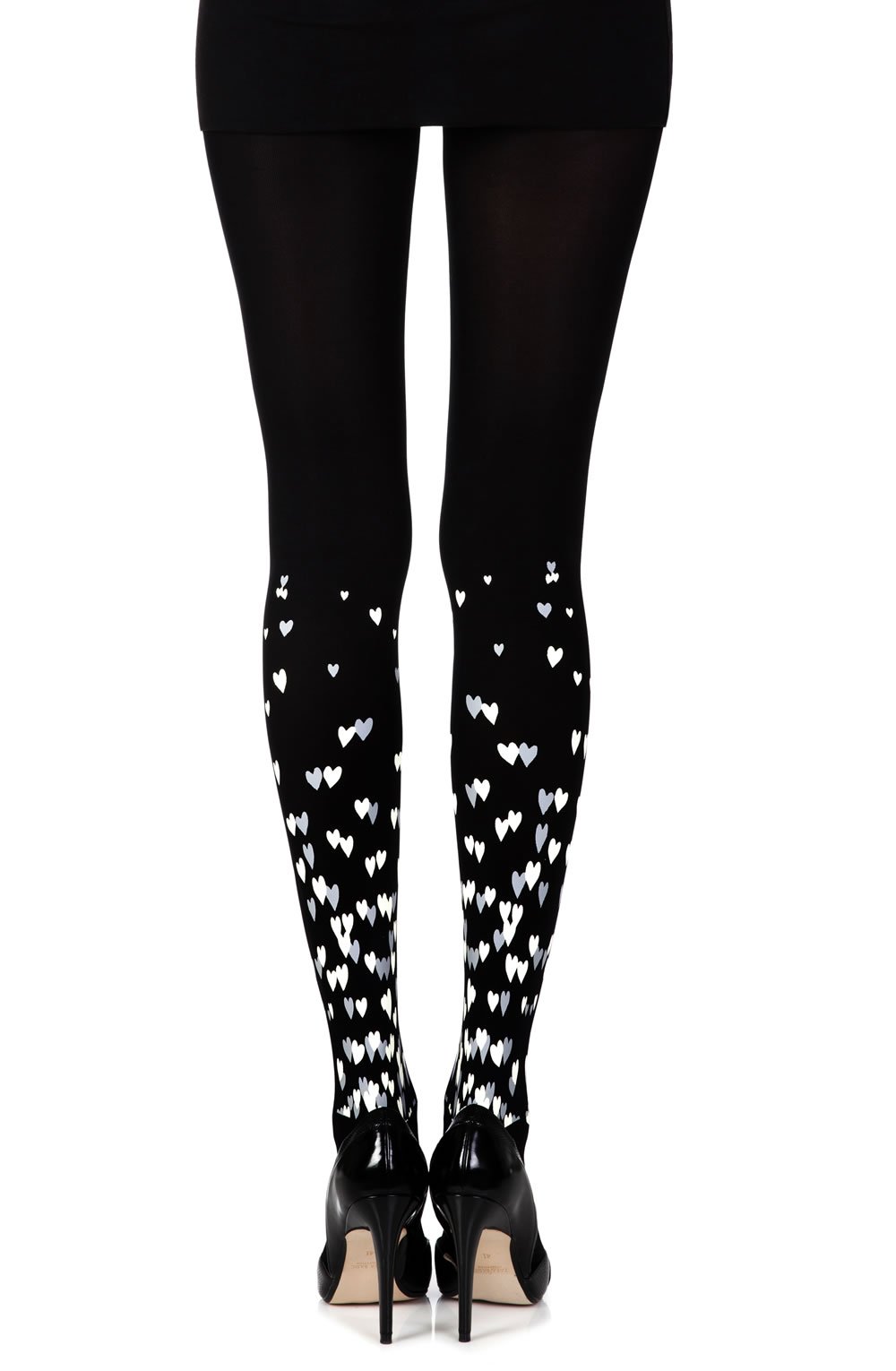 Womens Black Print Opaque Tights F286-BGC_B_1-Hosierydirect