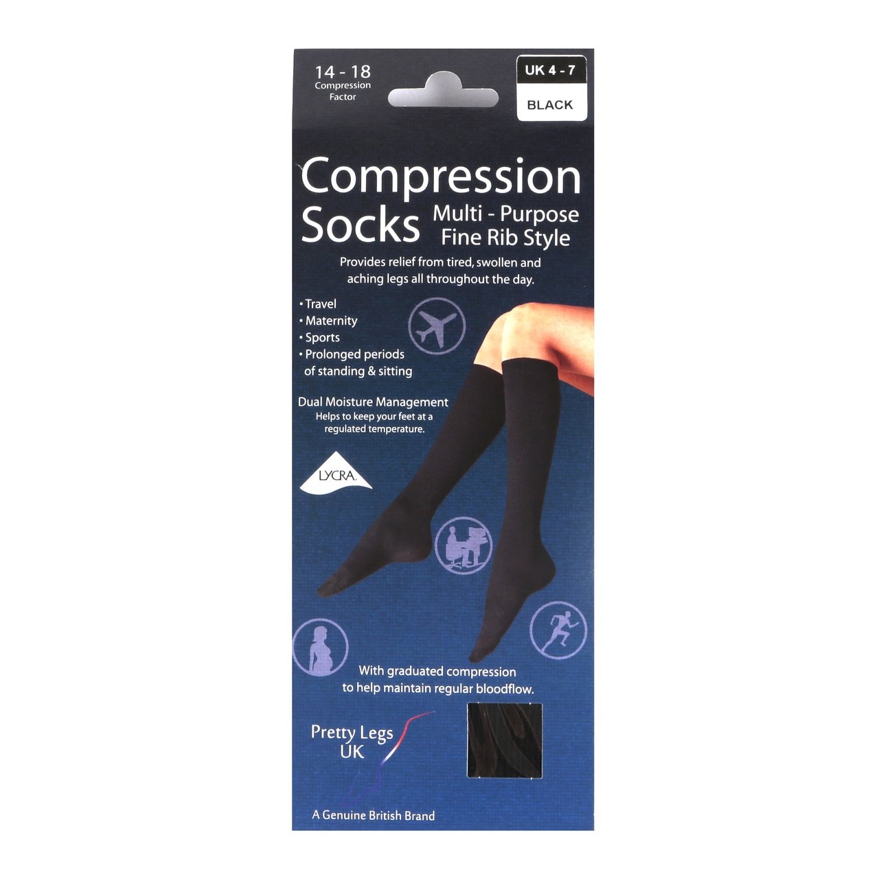 Womens-Black-Travel-Compression-Flight-Socks2-Hosierydirect