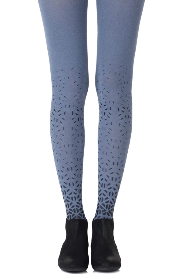 Womens-Blue-Opaque-Print-Tights-f401-hbb-Hosierydirect
