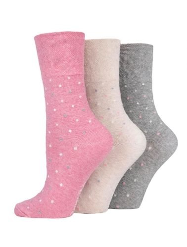Womens-Cotton-Ankle-Pastel-Polkerdot-Socks-3pp1-SOLRH145-1-Hosierydirect