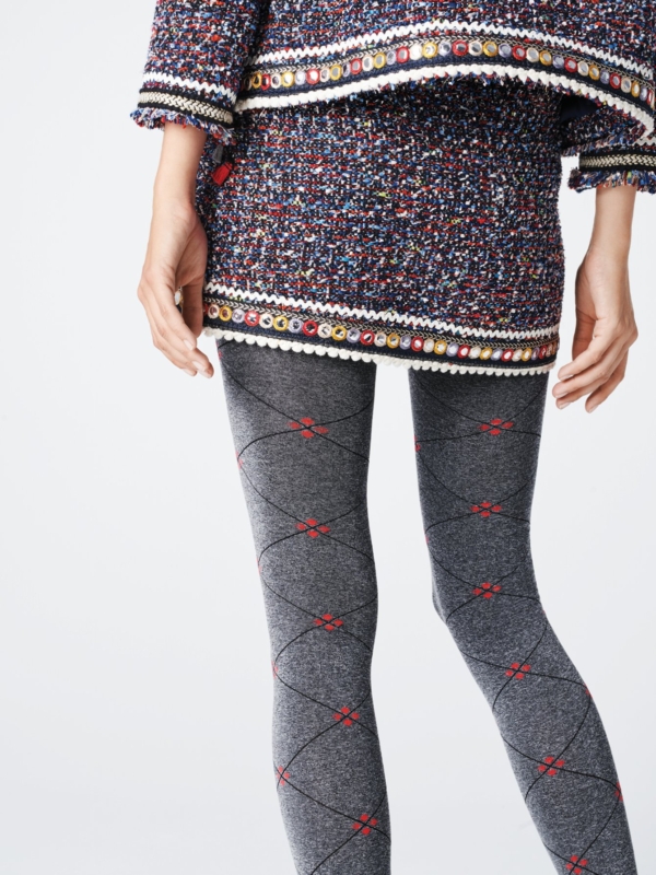 Womens-Grey-Opaque-40-Denier-Patterned-Tights-LIBRO-40-den-3-Hosierydirect