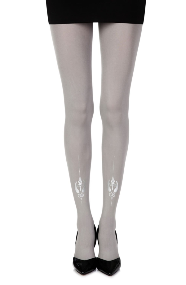 Womens Grey Print Sheer Tights F343-LGS_1-Hosierydirect