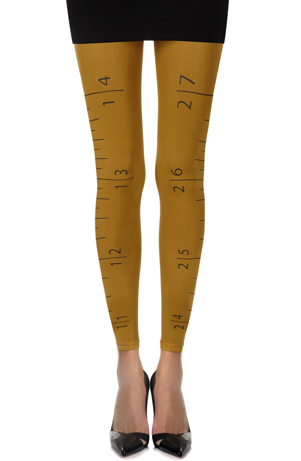 Womens-ohara-Tape-Measure-Mustard-Footless-Tights-C345-MB_1-Hosierydirect