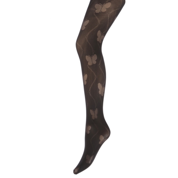 Womens-Plus-Size-Opaque-Patterned-Tights-–-Butterfly-DesignHosierydirect