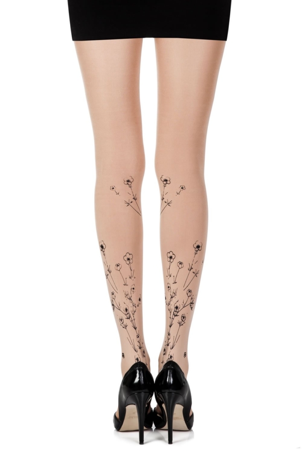 Womens Powder Print Sheer Tights F344-POB_B_1-Hosierydirect