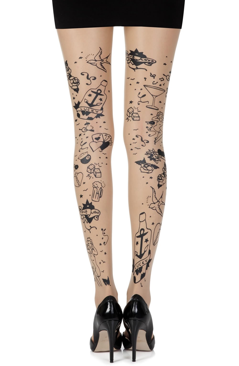 Womens Skin Sheer Print Tights  20F353-SB_B_1-Hosierydirect