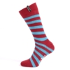 Mens Bamboo Cotton Suits Socks Blue and Red Stripe