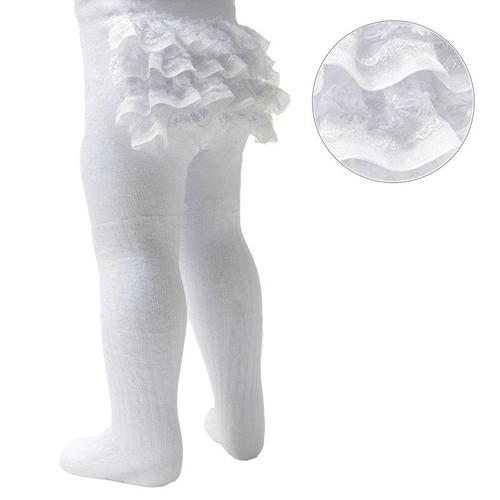 Baby Girls T126-White Ribbed Knit Tights with Frill hosierydirect.jpg